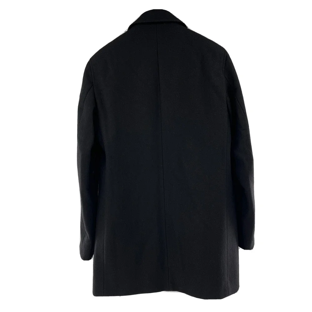 Cole Haan Men's Wool Blend Single Breasted Classic Coat Black Size Small